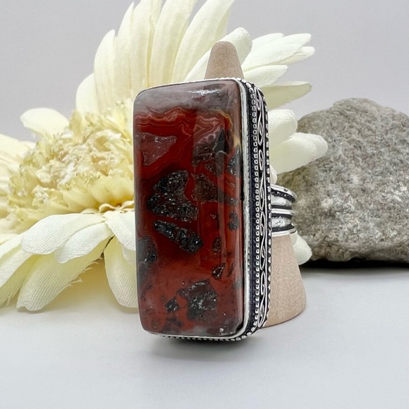 CRAZY LACE AGATE RING - Picture 1 of 12